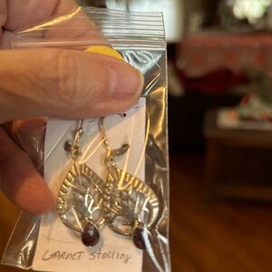 Sterling silver garnet earrings